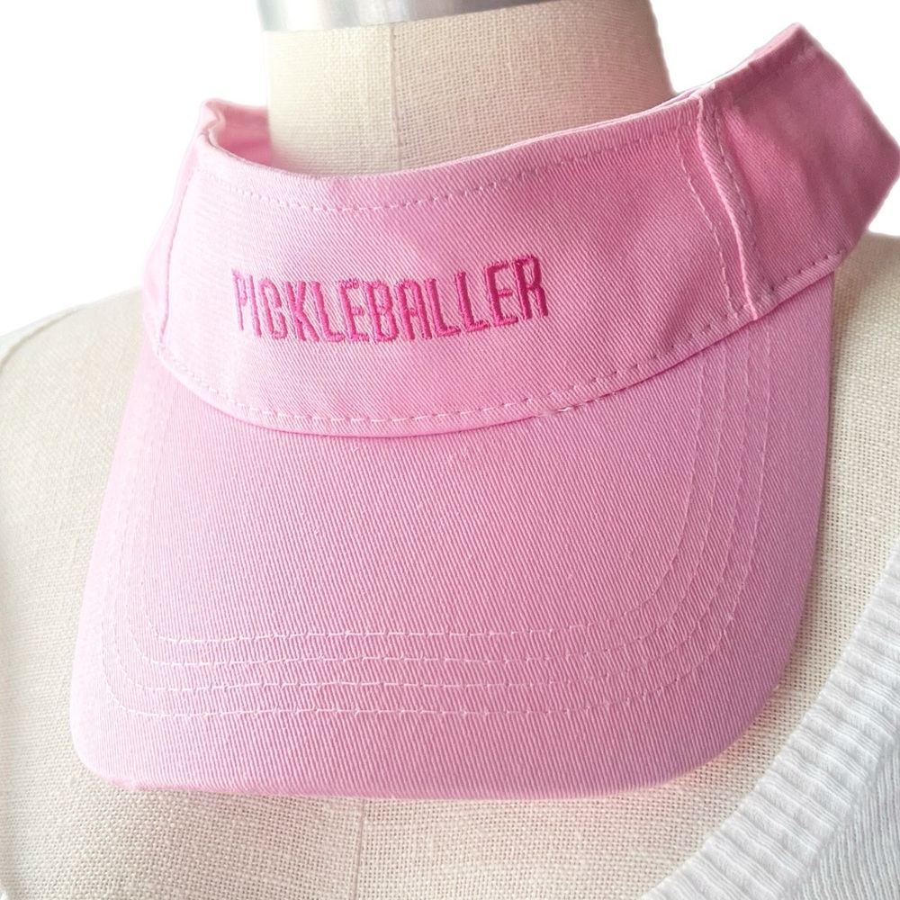 Embroidered Pickleballer Pink Visor - New